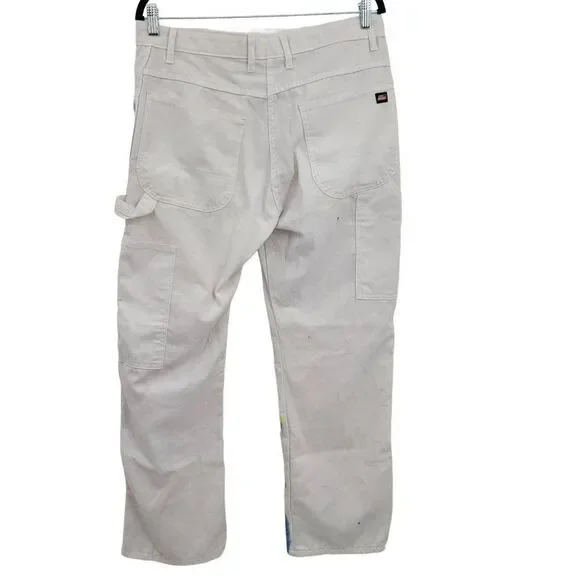 Unisex‎ Upcycled White Painters Pants 34x30 Multicolor Party Graffiti Streetwear
